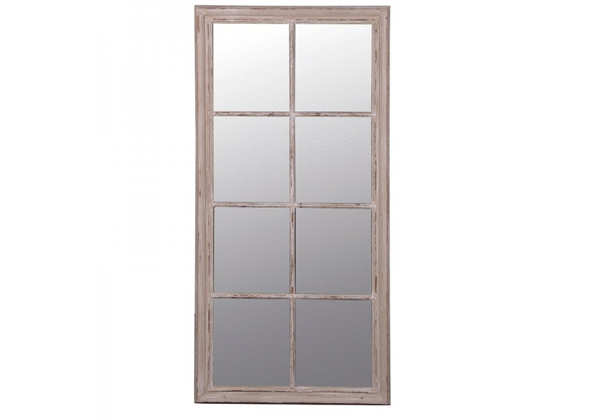 Designové obdélníkové zrcadlo Pana ze dřeva v taupu šedé barvě