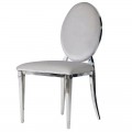 Glamour stříbrná jídelní židle Norris s kovovou konstrukcí a sametovým potahem