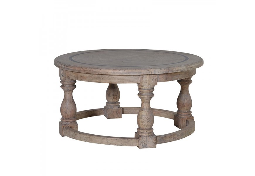 Stylový antický konferenční stolek NATURE kulatý