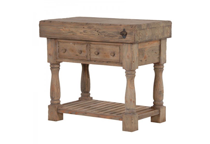 Venkovský příruční stolek z masivu Kolonial z masivního dřeva  
