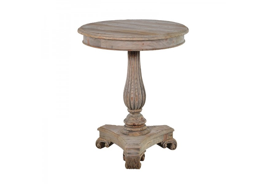 Stylový příruční stolek z masivu Kolonial ze světlého hnědého dřeva