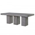 Moderní obdélníkový jídelní stůl Cementia z betonu se třemi nohama šedý 220cm