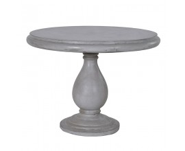 Betonový kulatý jídelní stůl Cementia v moderní šedé barvě s tvarovanou nohou 100cm