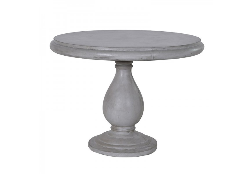 Moderní jídelní stůl Cementia v betonovém provedení kulatý šedý