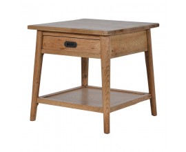 Masivní hranatý příruční stolek Parler z dubového dřeva s úložným prostorem 55cm