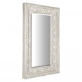 Provensálské nástěnné zrcadlo Venice s ozdobným rámem bílé barvy 233cm
