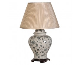 Blue Floral Ceramic Lamp W/Shade