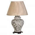 Blue Floral Ceramic Lamp W/Shade