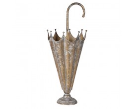 Designový pozlacený stojan s patinou v podobě deštníku ve vintage stylu s art deco nádechem