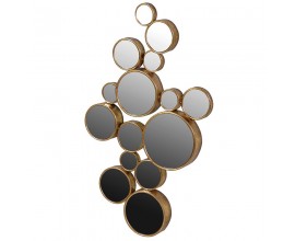 Designové art deco nástěnné zrcadlo Bubbly z 15 menších kulatých zrcadel ve zlatých vintage rámech 103cm