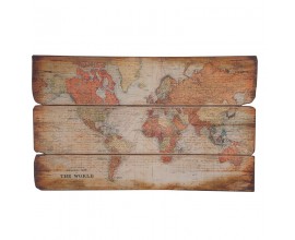 Stylová dřevěná plaketa The World 120cm
