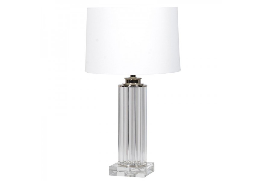 Art-deco akrylová noční lampa Cruenta s bílým stínítkem 71cm