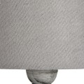 Vintage provensálská stolní lampa Uthina s šedou vyřezávanou podstavou s patinou a kulatým textilním stínítkem 53 cm