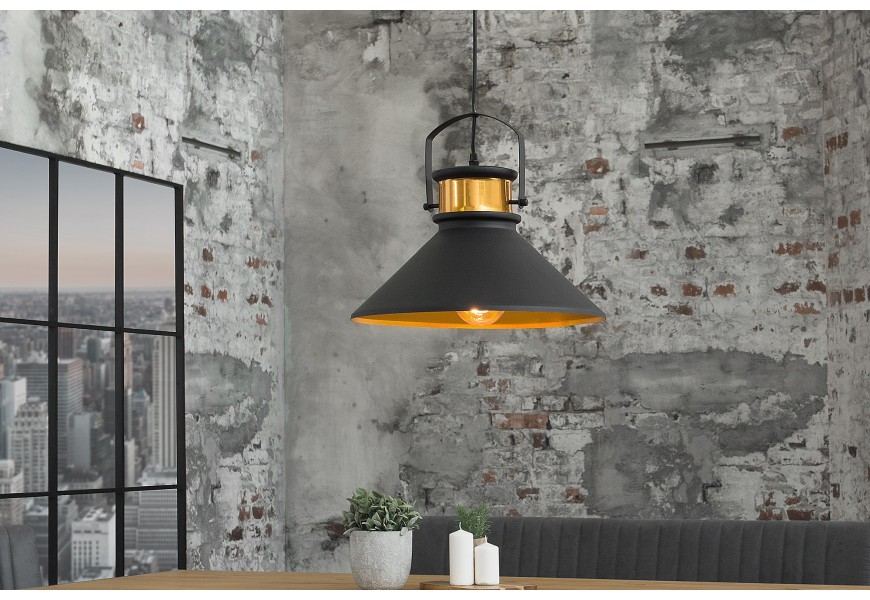 Stylov&eacute; industri&aacute;ln&iacute; sv&iacute;tidlo LUZ černo / zlat&eacute;