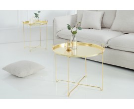 Designový zlatý příruční stolek Marrakesch
