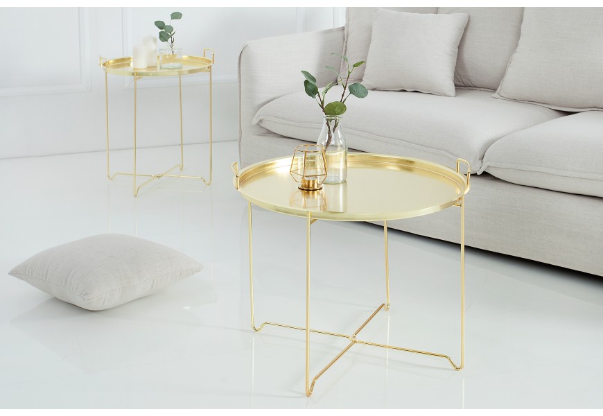 Designový zlatý příruční stolek Marrakesch