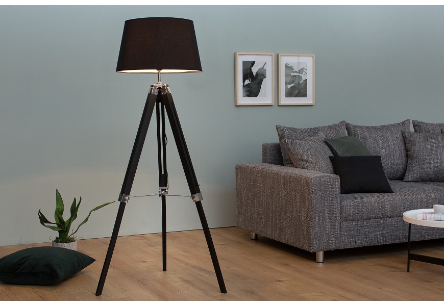 Designová elegantní stojací lampa Sylt 99-143cm černá