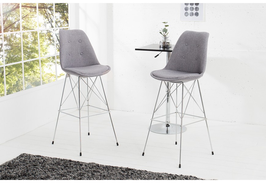 Designová barová židle Scandinavia Retro šedá