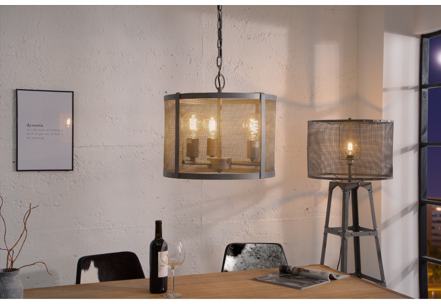 Designová závěsná lampa Loft 40cm šedá