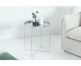 Designový příruční stolek Marrakesch stříbrný