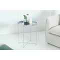 Designový příruční stolek Marrakesch stříbrný