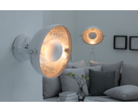 Designová nástěnná lampa Studio bílá / stříbrná