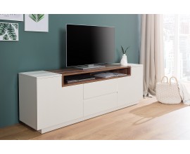 Designový TV stolek Kingdom 180cm bílý / ořech