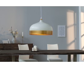 Designová závěsná lampa Modern Chic II bílo-zlatá