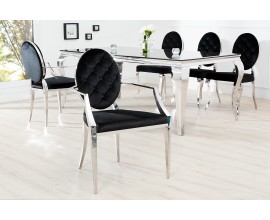 Luxusní jídelní židle Modern Barock II černá s opěrkami