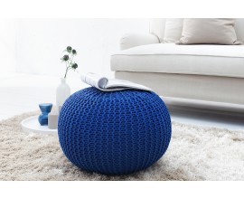 Designová stylová taburetka Stool 50 cm tmavomodrá