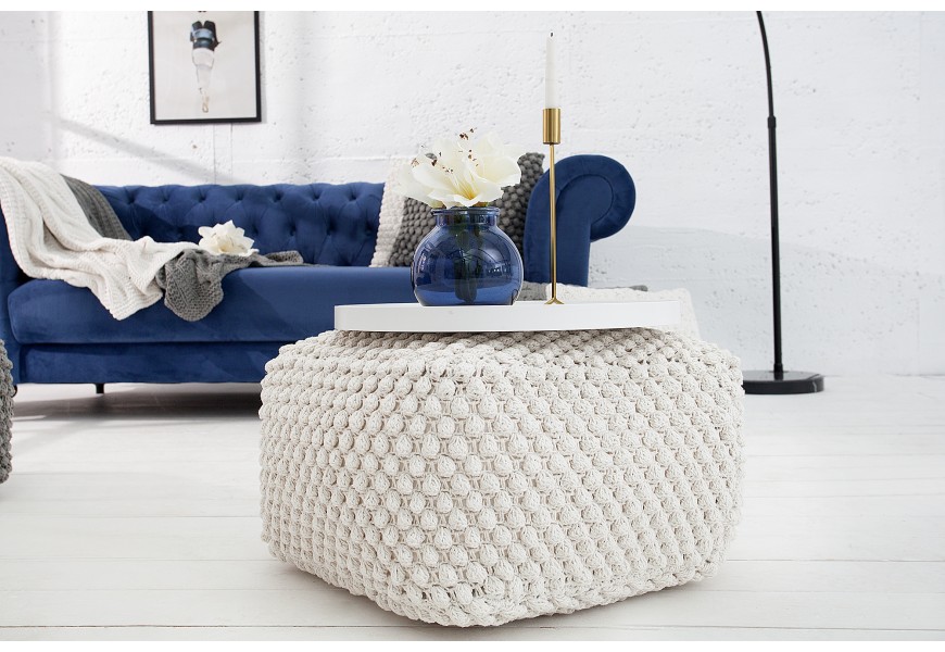 Designový Cosy Pouf 55cm bílý