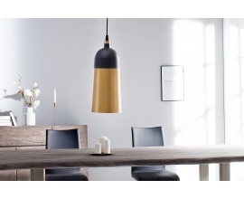 Designová závěsná lampa Modern Chic černo-zlatá