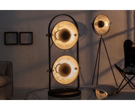 Moderní designová stolní lampa Studio černo-stříbrná