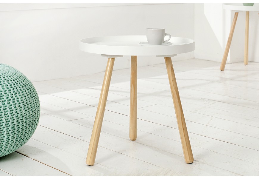 Stylový příruční stolek Scandinavia 40cm bílý