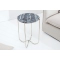Designový kulatý skládací mramorový odkládací stolek Jaspis
