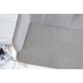 Stylová bledě šedá čalouněná lavice Scandinavia 116cm