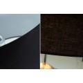 Stylová glamour kulatá kovová stříbrná stolní lampa Skull s nohou v podobě lebky a černým textilním stínítkem 44 cm