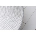 Glamour kulatý stříbrný konferenční stolek Hammerblow z kovu s kladívkovým vybíjením a půlkulovou podstavou 60 cm