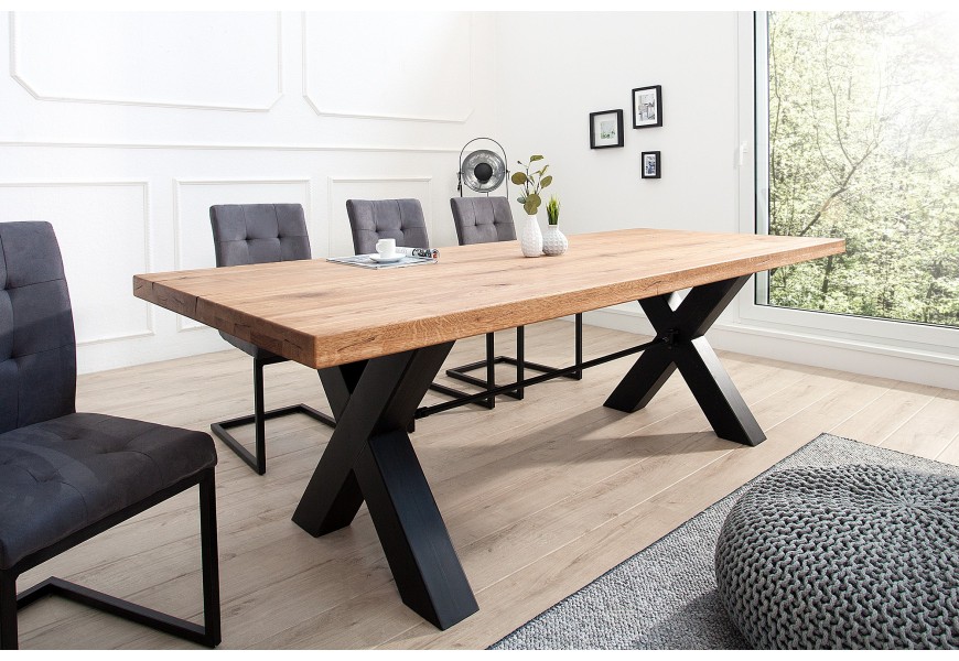 Luxusní masivní jídelní stůl Thor v industriálním stylu 240cm