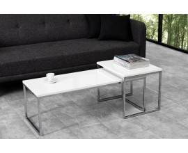 Designový set moderních stolků Nobile bílý