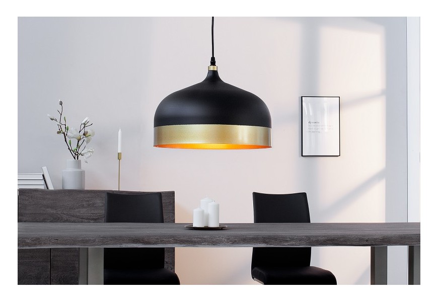 Designová závěsná lampa Modern Chic II černo-zlatá