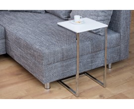 Stylový příruční stolek Simply bílo-stříbrný