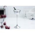 Glamour stříbrná nádoba na šampaňské Champagne na stojanu s chromovým povrchem a gravírovaným nápisem 75 cm