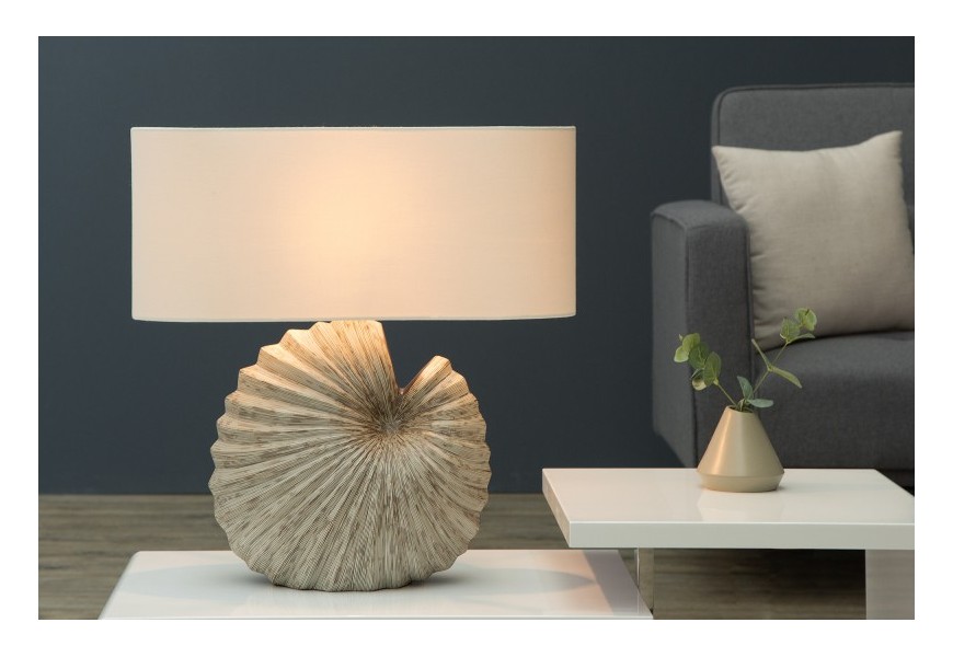 Designová stolní lampa Shell bílá