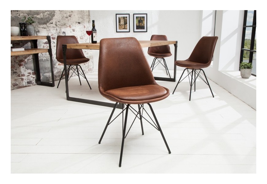 Designová židle Scandinavia Retro antická hnědá