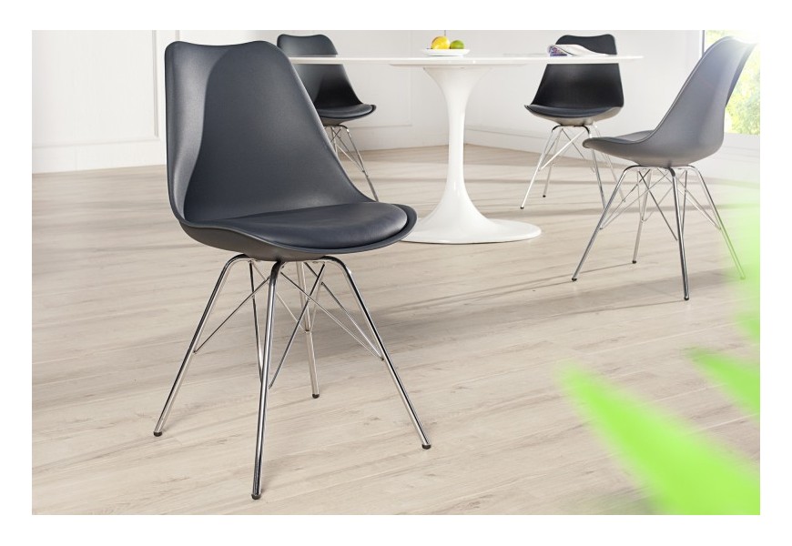 Designová židle Scandinavia Retro šedá