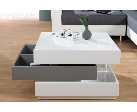 Designový konferenční stolek Multilevel bílá / šedá