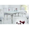 Luxusní jídelní stůl Modern Barock 200cm stříbrná / bílá