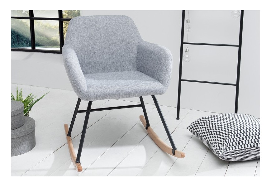 Designová houpací židle Baltic světle šedá