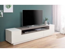 Designový TV stolek Kingdom 180cm bílá / beton